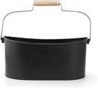 Alpha Living Home 4-Compartment Metal Flatware Caddy Silverware & Condiment Holder Cutlery Organizer Flatware Organizer - Perfect for Kitchen, Dining, and Picnics (Black)