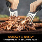 Walfos BBQ Gloves - 500°F Heat Resistant Grilling Gloves Set with Meat shredding Claws & Silicone Brush, Non-Slip Kitchen Silicone Oven Mitt, for Barbecue, Cooking, Baking, Cutting, Black