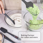 Elihome Chef Series 3 Piece Silicone Spatula Set - 600°F Heat Resistant Non Stick Rubber Kitchen Scraper Spatulas for Cooking, Baking, and Mixing – BPA Free and LFGB Certified Silicone (Grey)