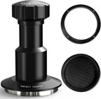 Espresso Tamper Kit, 51mm Spring-Loaded Calibrated Coffee Tamper with Click Feedback, Self-Leveling Ripple Base, Espresso Press Tool Compatible with 51mm Espresso Machines Portafilter, Black