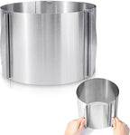 Hushee Cake Mold 15 cm High, 6 to 12'' Adjustable Ring Cake Baking Supplies Rings Round Stainless Steel Decorating Bakeware Tools with Scaling for Mousse Baking Dessert Making(1 Piece,8 cm)