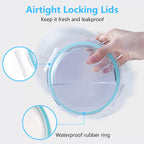 WhiteRhino Glass Mixing Bowl with Lids Set of 5, 0.2, 0.5, 1.1, 2.1, 3.75 QT, Large Salad Bowls with BPA-Free Lids, Space-Saving Nesting Bowls for Kitchen Food Storage, Glass bowl for Cooking, Baking