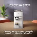 Philips Baristina Espresso Machine+Milk Frother Bundle. Real espresso. Compact coffee machine, portafilter, grinder, Cafe Crema. Dairy & Non-Dairy Milk foam. Hot & Cold. Easy Clean. White (BAR303/00)