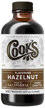 Cook's, Pure Hazelnut Flavor, Perfect for Baking and Cooking, Certified Kosher, Gluten Free, Allergen Free, Vegan, 16 oz