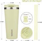 BJPKPK 22oz Insulated Tumbler With lid And Straw Stainless Steel Tumblers Travel Coffee Mug Reusable Thermal Cup,Macaron Green