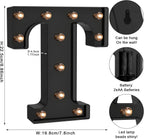 Foaky Black LED Letter Lights for Room Decor - Bedroom Wall Decor, Alphabet Lights for Home, Wedding, Party - Battery Operated （T）