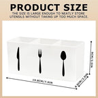 Silverware Organizer Countertop,Acrylic Small Silverware Caddy for Countertop,Knife Fork and Spoon Organizer for Kitchen Storage,Cabinet and Dining Room(White)