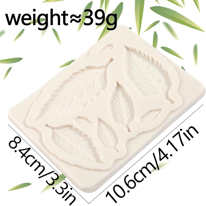1 Pcs Plant Leaf Chocolate Fondant Mold Reusable Fern Leaf Silicone Mold, for Kitchen Baking Wedding Cake Decoration Cupcake Toppers Biscuit Candy Clay Resin Pendant Plaster