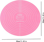 Silicone Baking Mat Cake Mat Silicone Cake Mat Silicone Baking Mat with Measurements for CakeTurntable Stand Non-Stick Heat Resistant Pastry Baking Sheet -Pink