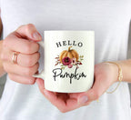 Andaz Press Fall Burgundy Marsala 11oz. Ceramic Coffee Tea Mug, Hello Pumpkin, 1-Pack, Pumpkin Floral Graphic, Birthday, Friend, Family, Coworker, Autumn Season, Festive Holiday Ideas