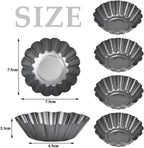 12PCS Mini Tart Pans, Carbon Steel Egg Tart Molds, Non Stick Mini Tarts Tins, Cupcake Cake Muffin Mold Tin Pan for Pies, Cheese Cakes, Desserts, Egg Tart(2.6 x 0.9inch)