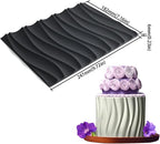 mostsom Silicone Lace Mold for Fondant, Wave Pattern Embossing Mat, and Decorating – Flexible Food-Grade Mold for Cake, Chocolate, Resin, Soap, Clay Crafts (D_Wave)