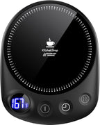 Coffee Mug Warmer - Fastest Heating & Highest Temperature, Coffee Cup Warmer for Desk Auto Shut Off, 4 Temp Settings & 1-12H Timer, Smart Electric Beverage Warmer for Coffee, Tea (Black)