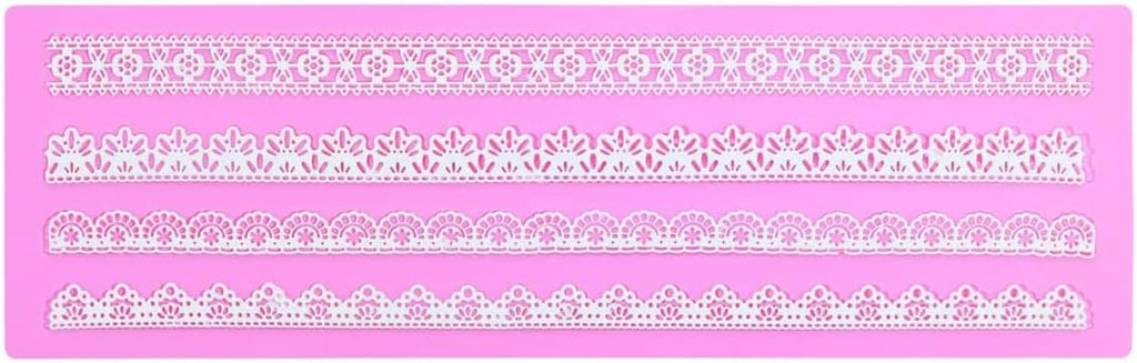 Embossing Lace Fondant Molds, Woodgrain Fondant Mats Molds, Silicone Molds for Cake Decorating set of 2