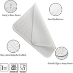 Silicone Dish Drying Mat for Multiple Usage,Easy clean,Eco-friendly,Heat-resistant Silicone Mat for Kitchen Counter or Sink,Refrigerator or Drawer Liner White XL 18 inches x 16 inches