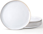 AmorArc Ceramic Dinner Plates Set of 6, 10.5 Inch Handmade Reactive Glaze Stoneware Plates, Rustic Shape Dinnerware Dish Set for Kitchen, Microwave & Dishwasher Safe, Scratch Resistant