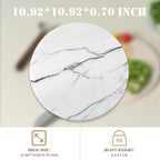 Koville Marble Cutting Board for Kitchen Countertop, 11" Round Marble Cheese Board Serving Tray for Baking, Charcuterie, Pastry, Trivet, Stone Cutting Boards for Kitchen - Milas Lilac