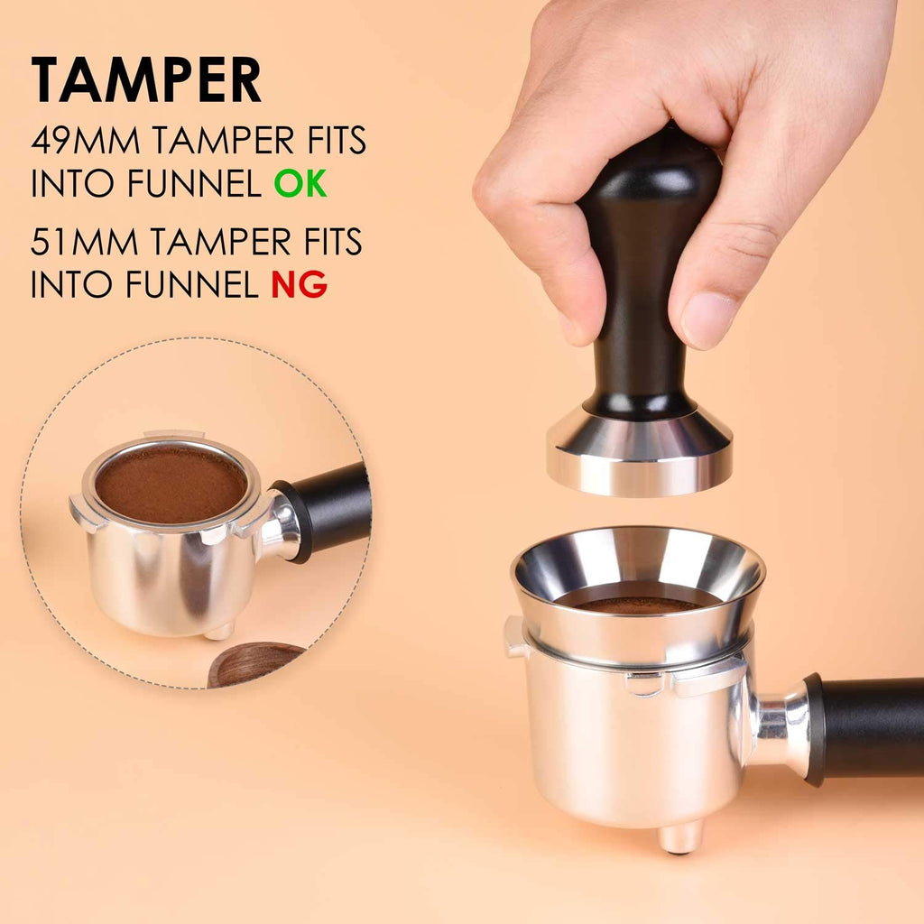 Stainless Steel Espresso Dosing Funnel Compatible with 51mm Portafilter