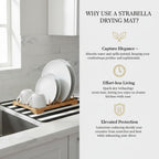 Dish Drying Mat Super Absorbent – 16" x 18" Coffee Mat for Countertops – Non-Slip Drying Mat for Kitchen Counter – Easy to Clean Water Absorbent Mat – Large Dish Drying Mats (Zebra)