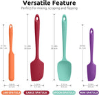 High Heat Resistant Silicone Spatula: U-Taste 600ºF Hot-Proof Food Grade Rubber Kitchen Baking Scraper, Flexible and Sturdy Cooking Utensil for Mixing Scraping in NonStick Cookware (4PCS, Multicolors)