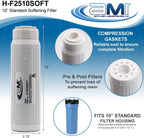 Water Softening Filter Cartridge | 10" Standard Universal Size | Ion Exchange Filter Softens Water | Great for Espresso and Washing Machines (1, 10" Standard)