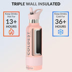 Coldest Insulated Water Bottle with Straw Lid - Stainless Steel Metal Insulated Bottle for Men & Women (Forever Pink Glitter, 21 oz)