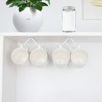 Cabinet Hook Mug Holder - Hanging Coffee Cup Rack for Kitchen, Under Cabinets Metal Hangers Organizer Shelf Storage Utensil (White)