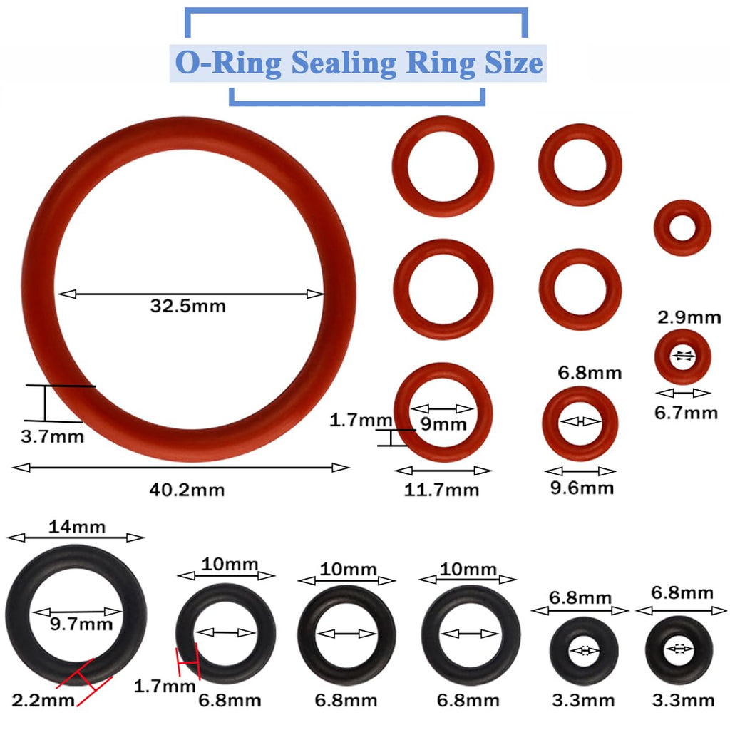 Wolfride 60 Pcs (4 Set) Seal O-Ring Kit Gasket Seal Set Saeco Philips Gaggia Coffee Machine, Professional Coffee Machine O'Rings Maintenance Kit Seal O Rings Nozzle Gasket