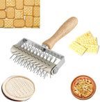 Time-Saver Pizza Dough Roller Docker with Wood Handle, for Pizza Cookie Cake Pie Pastry Bread Dough (Stainless Steel)