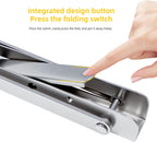 10 Inch Folding Shelf Brackets, 2 Pack Collapsible Heavy Duty Shelf Brackets for Fold Down Desk, Stainless Steel