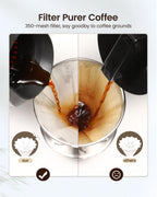 Maestri House Compact Cold Brew Coffee Maker, 40oz Iced Tea and Coffee Maker Brewer Space Saving Tritan Pitcher, 350 Mesh Filter, 100% Leak-Proof