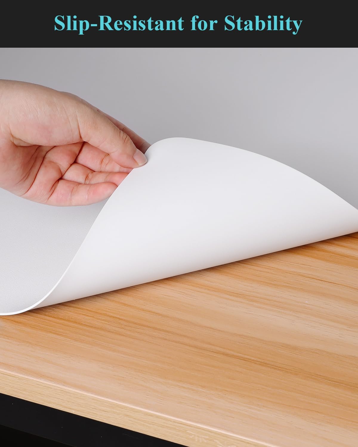 Pure White Plastic Table Cover Protector, 36" x 54" Waterproof Easy Flat PVC Desk Pad Mat, 1.5mm Thick Rectangle Vinyl Table Top Protector for Dining Room Table, Office, Dresser