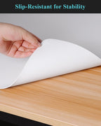 Pure White Plastic Table Cover Protector, 42" x 72" Waterproof Easy Flat PVC Desk Pad Mat, 1.5mm Thick Rectangle Vinyl Table Top Protector for Dining Room Table, Office, Dresser