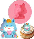1 Pcs Pony Chocolate Fondant Mold, Cartoon Animal Cake Decoration Silicone Mold, for Kitchen Baking Cookies Butter Dough Making Candy Jelly Pudding, Clay Works Flower Paste Resin Plaster