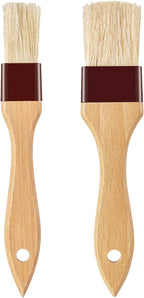 Pastry Brush-Basting Brush for Cooking,2 Pc Boar Bristles Food Brush for BBQ,Beech Wooden Handle Butter Brush for Baking/Spreading Marinade/Sauce/Oil/Egg/Kitchen Brushes for Cooking(1 &1 1/2 inch)