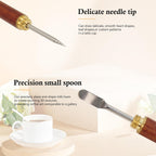 Latte Art Pen 1Pcs,Stainless Steel and Brass with Rosewood Handle of Tools - Barista Tools for Art on Latte,Cappuccino,Espresso - Perfect Coffee Accessories for Coffee Bar