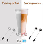Micro Rechargeable Foamer| Handheld Battery Operated Milk Frother for Coffee| Travel Drink Mixer with Patent 2 Stainless Steel Whisk Heads| Keto Coffee, Latte, Cappuccino, Hot Chocolate| Silver
