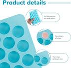 3 Pcs Round Chocolate Silicone Molds for Candy, Gummy, Caramels, Ganache, Ice Cubes, 55 Cavity Per Piece