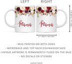 Andaz Press 11oz. Mother's Day Ceramic Coffee Tea Mug Gift, Fall Autumn Marsala Burgundy Flowers Roses Florals, Mama, 1-Pack