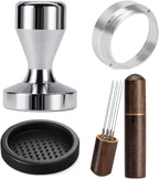 Espresso Accessories Kit 51mm Tamper: Espresso Tamper Kit, Coffee Tamper Tool Espresso Kit | WDT Tool Espresso, Dosing Funnel, Tamper Mat, Espresso Tools for Espresso Machines and 51mm Portafilters