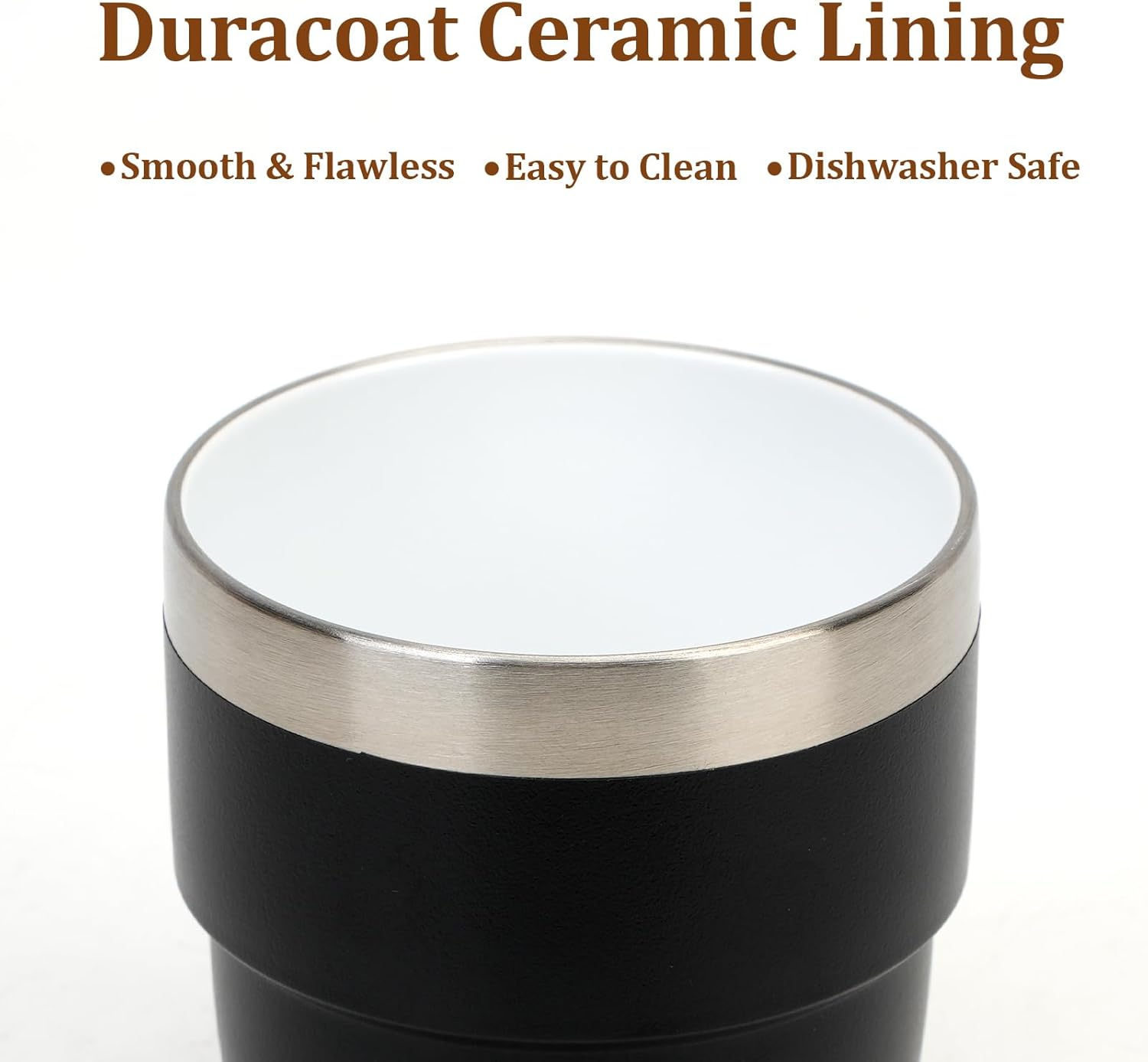 Zenbo 4 oz Espresso/Coffee Cups Set of 2, Ceramic-Lined Double Wall Vacuum Insulated 18/8 Stainless Steel, Stackable & Dishwasher Safe, Space-Saving, Compatible with Most Espresso & Coffee Makers