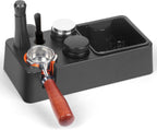 Espresso Knock Box with Storage – 3-in-1 Coffee Organizer & Espresso Tamping Station for 51mm, 53mm, 58mm Tamper – Non-Slip Base, Removable Knock Bin – Barista Accessories Holder for Espresso Machine