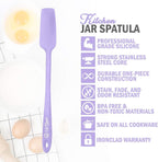 Silicone Jar Spatula | 600F Heat Resistant Non-Stick Rubber Scraper | Perfect for Jars, Smoothies, Blenders | One Piece Utensils | Durable Kitchen Cookware (UpGood Professional Spatulas, Purple)