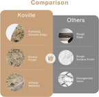 Koville Golden Brown Marble Cutting Board for Kitchen Countertop, 16" Large Marble Serving Tray for Baking, Charcuterie, Pastry, Trivet, Stone Cutting Boards Granite Cheese Board for Kitchen