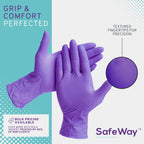 SafeWay Nitrile Gloves, 4000 Ct, Large, Powder-Free, Latex-Free, All-Purpose, Professional Disposable Gloves with Textured Fingertips for Medical Use, Food Prep, Cleaning, Tattoo & More