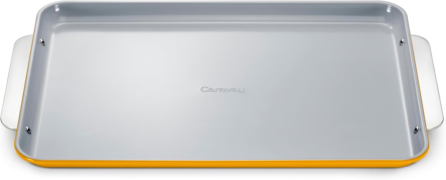 Caraway Non-Stick Ceramic Baking Sheet - Naturally Slick Ceramic Coating - Non-Toxic, PTFE & PFOA Free - Perfect for Baking, Roasting, and More - Large (18" x 13") - Marigold