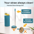 2Pack Glass Tumbler w/Lid &Straw - 24oz Reusable Glass Mug/Bamboo Lid & Stainless Steel Straw -BPA Free, Leak-Proof, Dishwasher Safe for Coffee, Smoothies, Hot Beverage, Travel, Office, Home Use