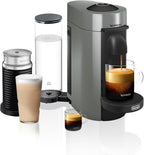 Nespresso Vertuo Plus Coffee and Espresso Maker by De'Longhi, Grey with Aeroccino Milk Frother