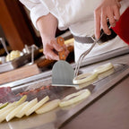 Grill Scrapers, Heavy Duty Casting Aluminum Commercial Griddle Scraper with 5 Blades and Small Slant Edge Grill Scraper