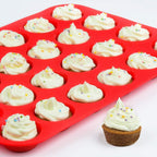 CAKETIME Silicone Muffin Pan Mini 24 Cups Cupcake Pan, Nonstick Food Grade Silicone Baking Pan 1 Pack